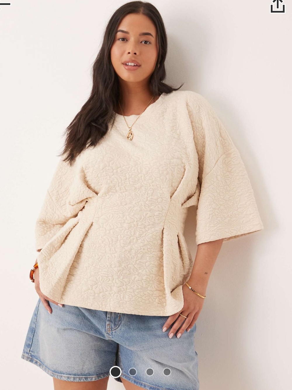 ASOS Curve Peplum Textured Top